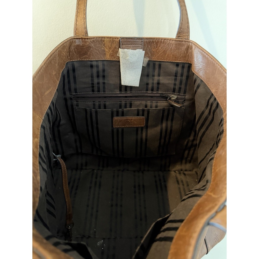 Frye Leather Melissa Shoulder Satchel Tote Bag Purse Distressed Carryall READ - Picture 5 of 8